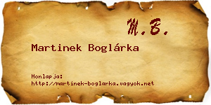 Martinek Boglárka névjegykártya
